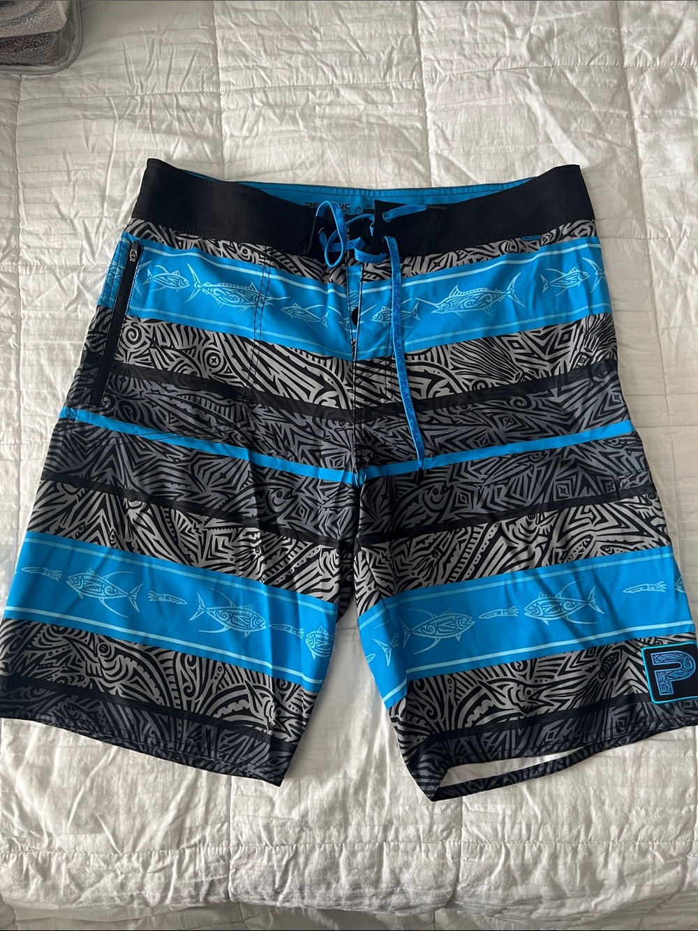 Pelagic Blue & Black Men's Swim Trunks - Brand Carol Lynne